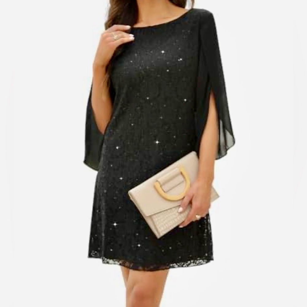 COOAN Elegant Black Lace Dress size M